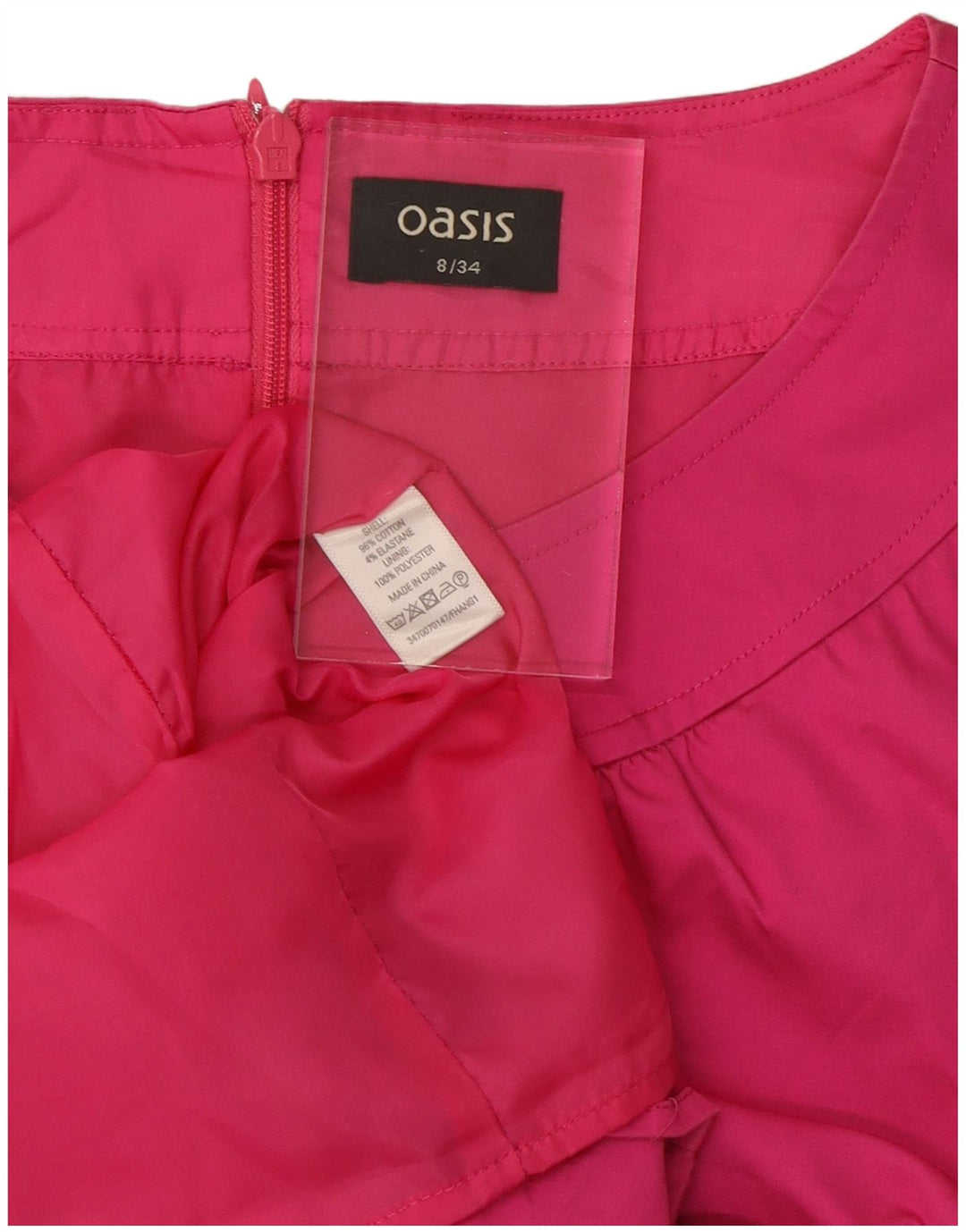 OASIS Vestido tubo para mujer UK 8 Pequeño Algodón rosa