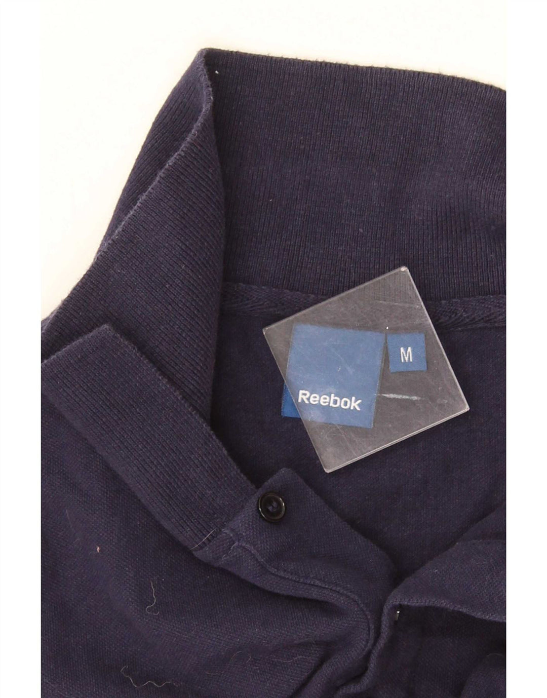 Polo Reebok de manga larga para hombre, algodón azul marino medio