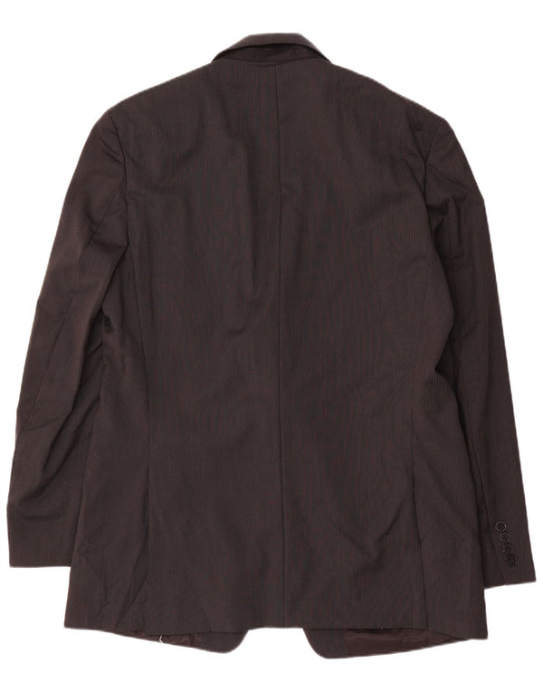 CALVIN KLEIN Chaqueta tipo blazer de 2 botones para hombre UK 42 XL Lana negra a rayas