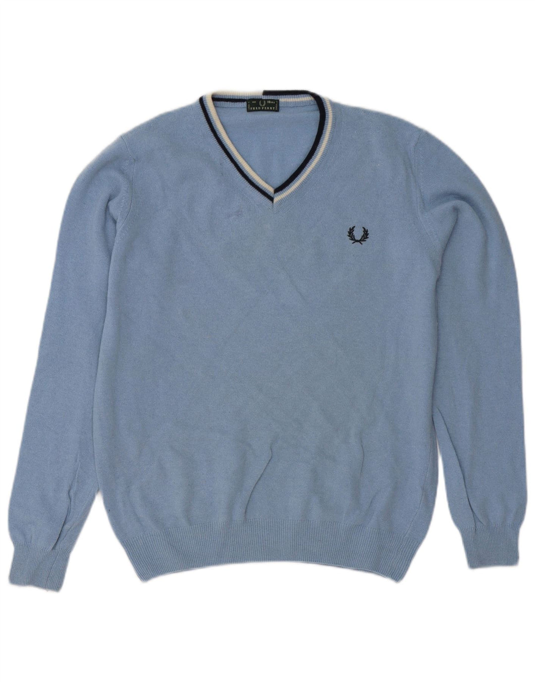 Fred Perry Jersey con Cuello en V para Niños 15-16 Años Lana Azul