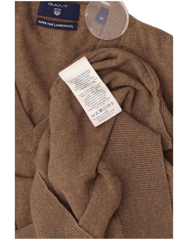 Gant Jersey Con Cuello En V De Lana De Cordero Marrón Medio |