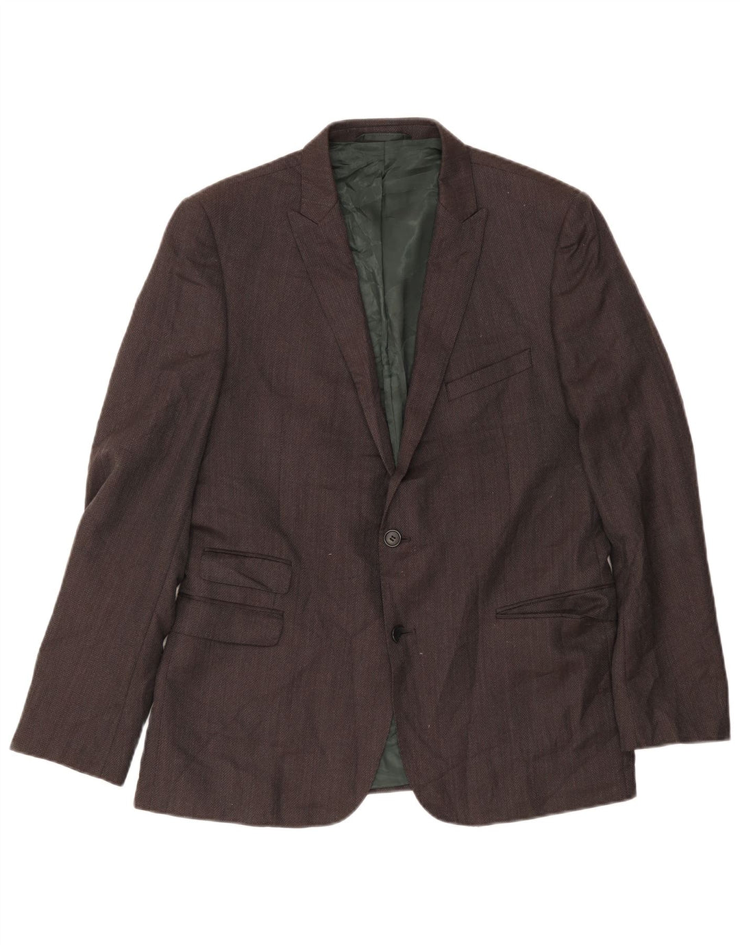 French Connection Chaqueta tipo blazer de 2 botones para hombre UK 42 XL Gris Lana Clásica