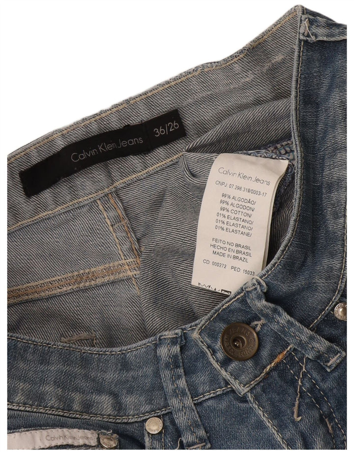 Vaqueros Rectos Calvin Klein Mujer W26 L31 Algodón Azul