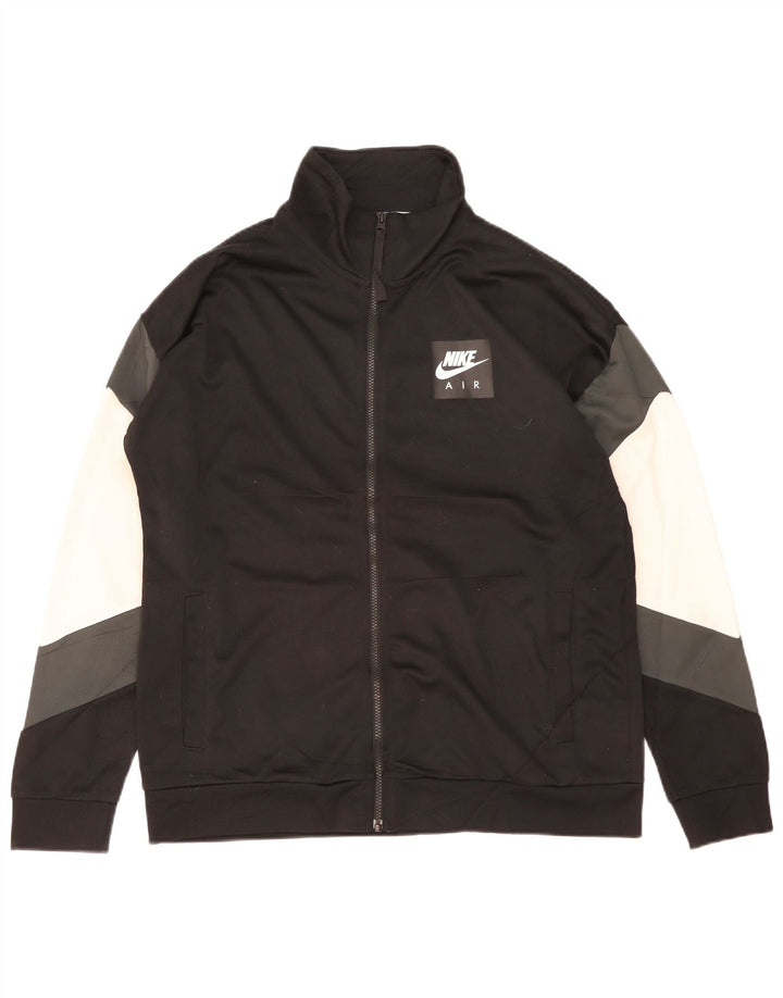 NIKE Mens Graphic Chándal Top Chaqueta Grande Negro Colorblock Poliéster