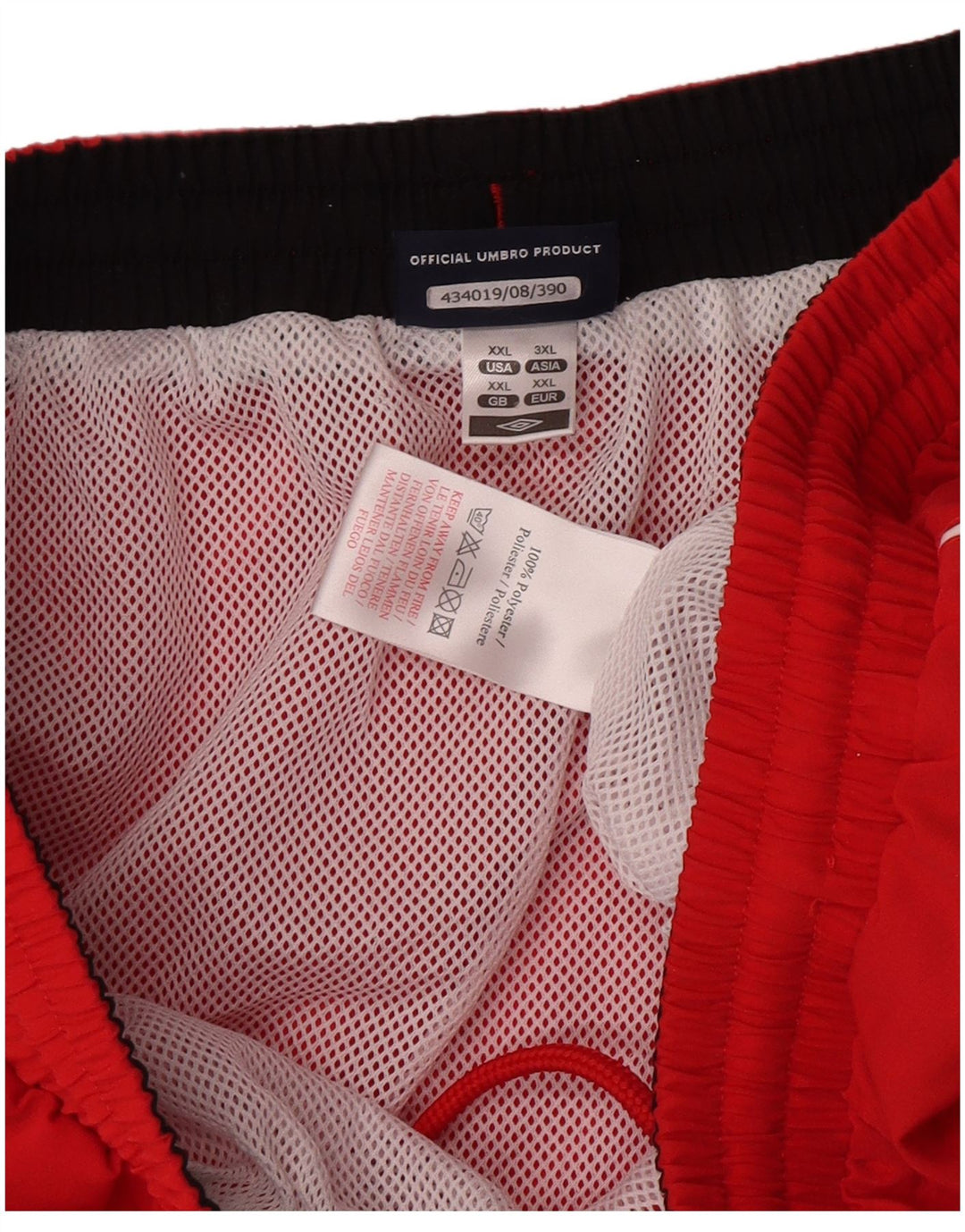 Umbro Shorts deportivos gráficos para hombre 2XL Poliéster rojo