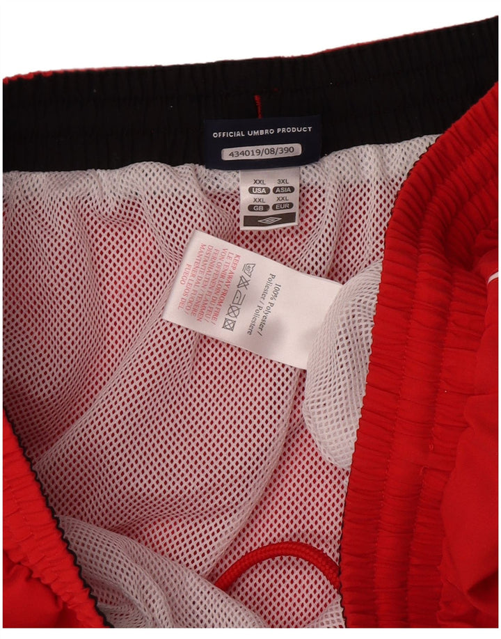Umbro Shorts deportivos gráficos para hombre 2XL Poliéster rojo