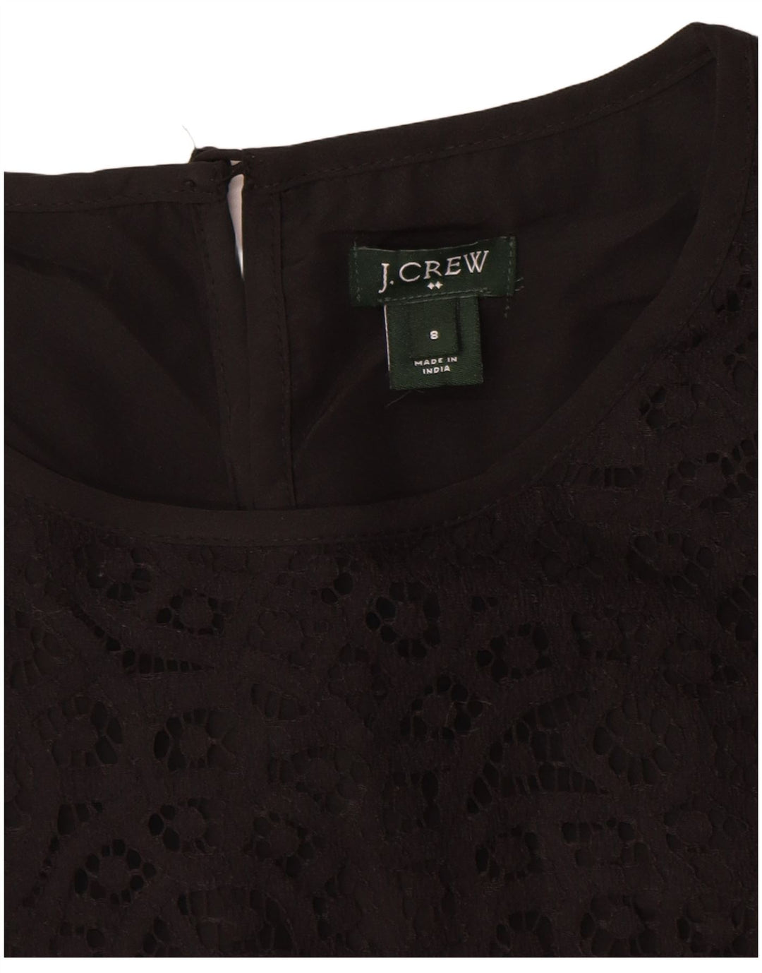 J. CREW Blusa de manga 3/4 para mujer US 8 Mediana Negro Floral Algodón
