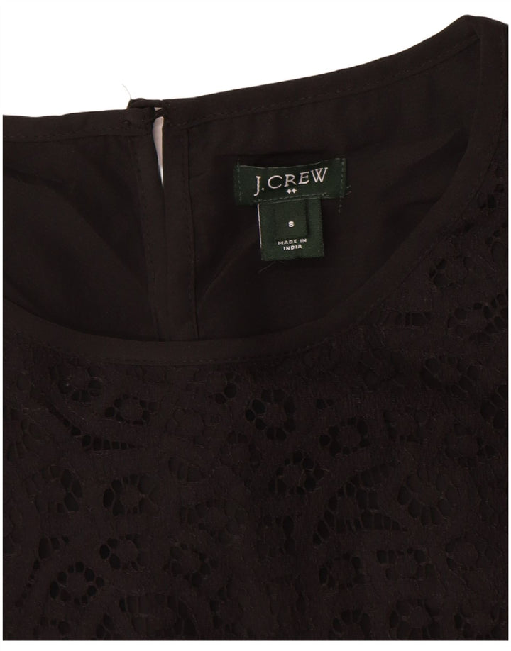 J. CREW Blusa de manga 3/4 para mujer US 8 Mediana Negro Floral Algodón