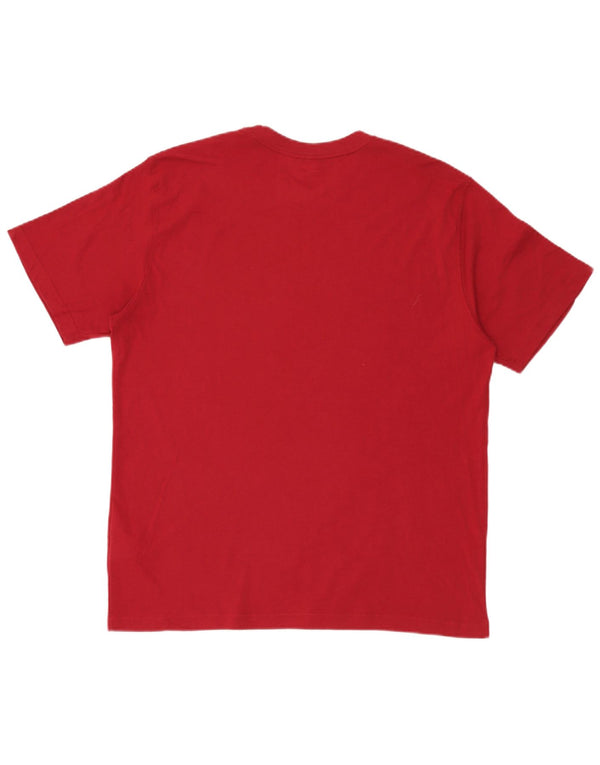 Reebok Camiseta gráfica para hombre Top grande de algodón rojo