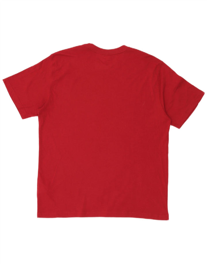 Reebok Camiseta gráfica para hombre Top grande de algodón rojo