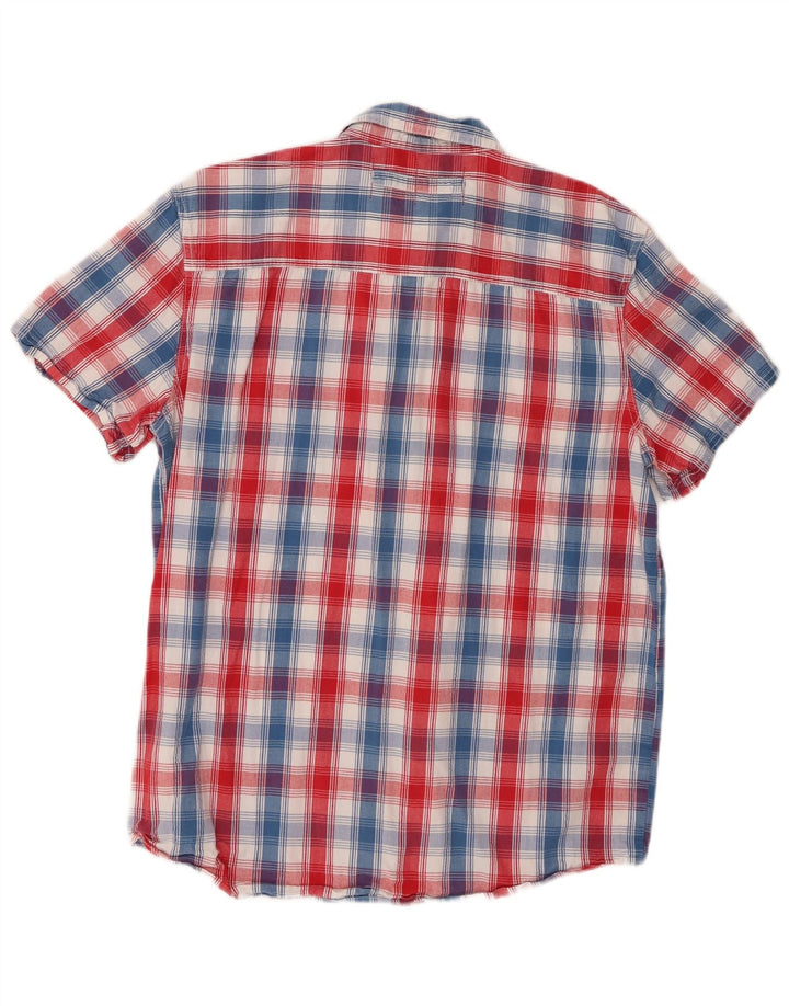 Wrangler Camisa De Manga Corta Para Hombre De Algodón Con Cuadros Multicolores Grandes