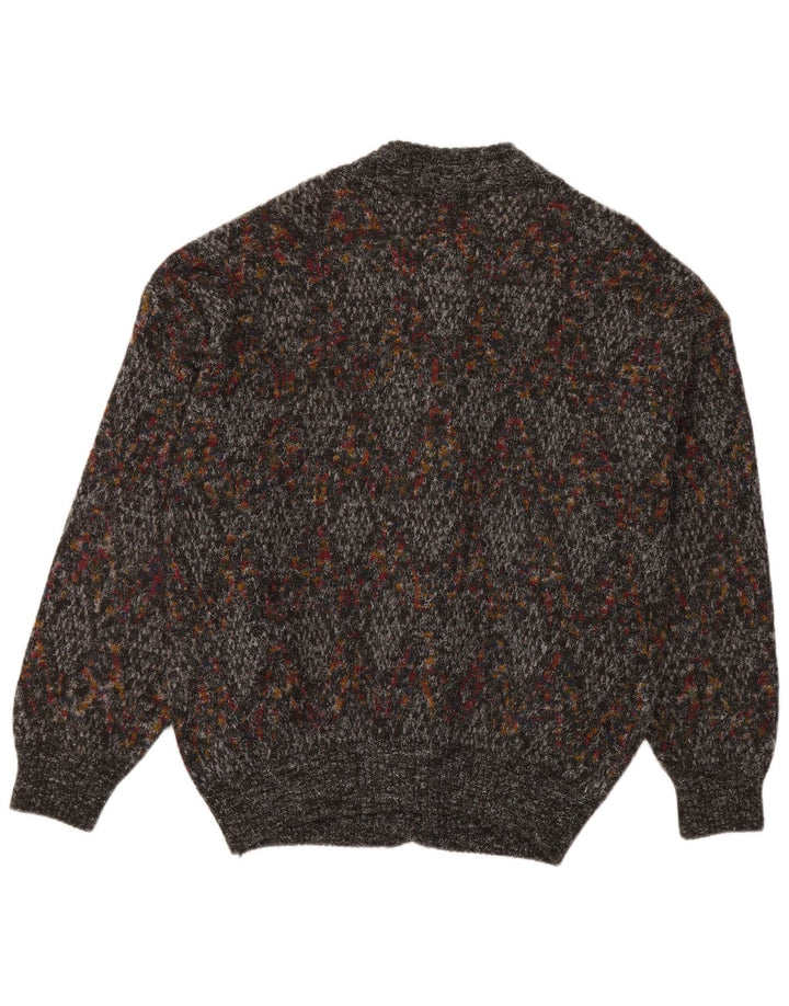 Pimet Cárdigan para hombre de lana moteada gris grande