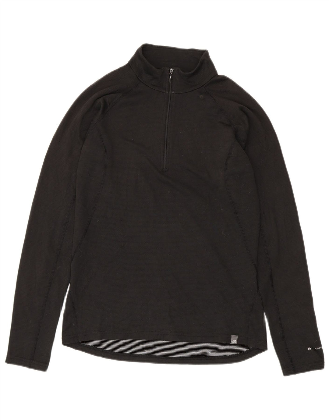 The North Face Hombre Zip Neck Jersey Chándal Top Pequeño Poliéster Negro