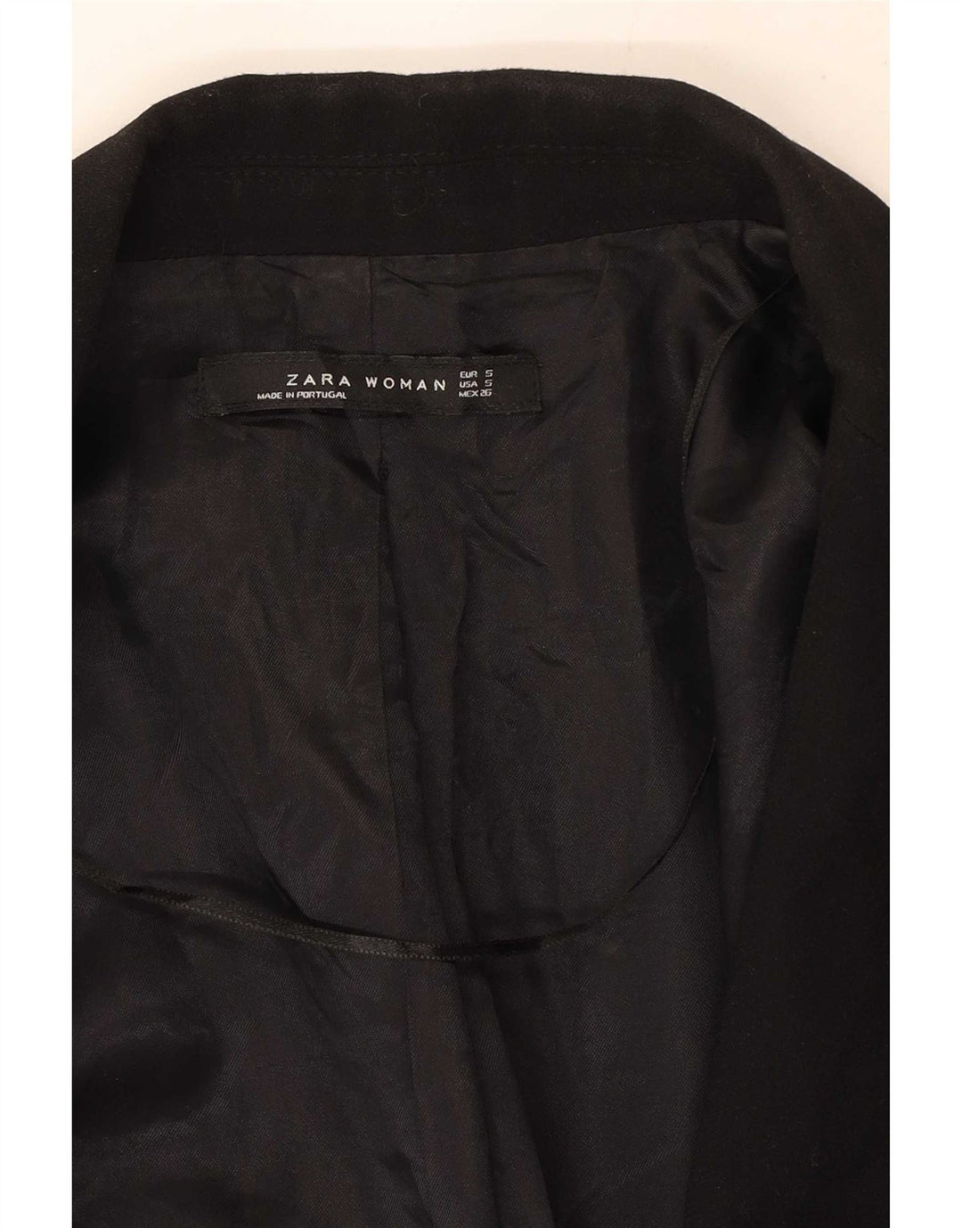Zara Mujer Chaleco Largo UK 8 Small Poliéster Negro
