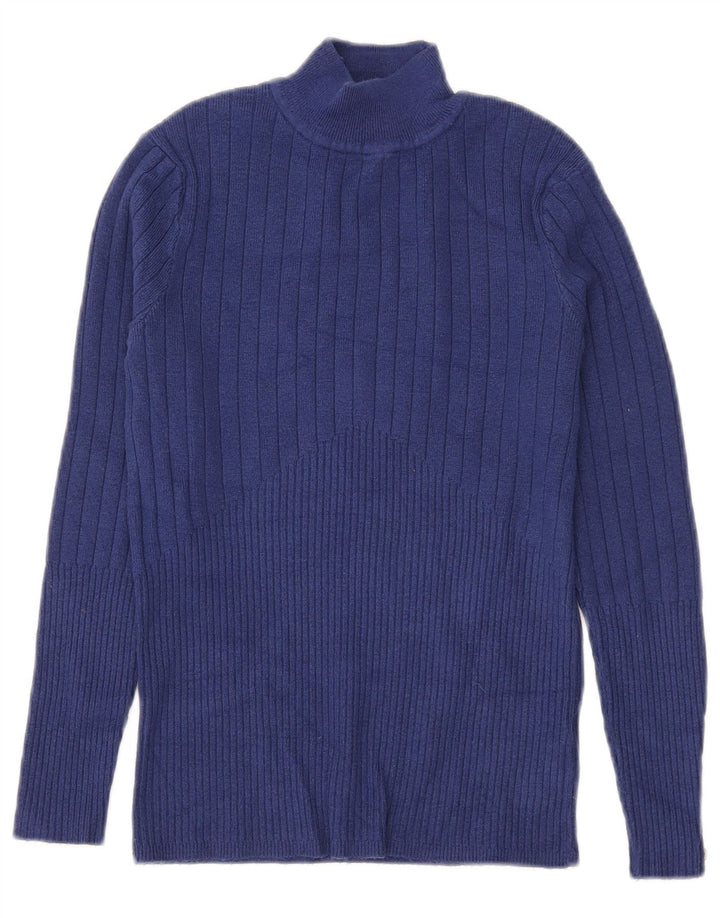 Marks & Spencer Jersey con Cuello Alto para Mujer UK 10 Small Viscosa Azul