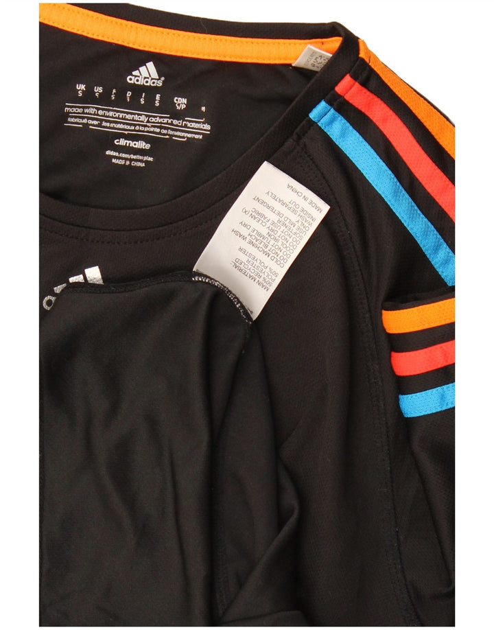 Adidas Hombre Climalite Camiseta Top Pequeño Negro Colorblock Poliéster