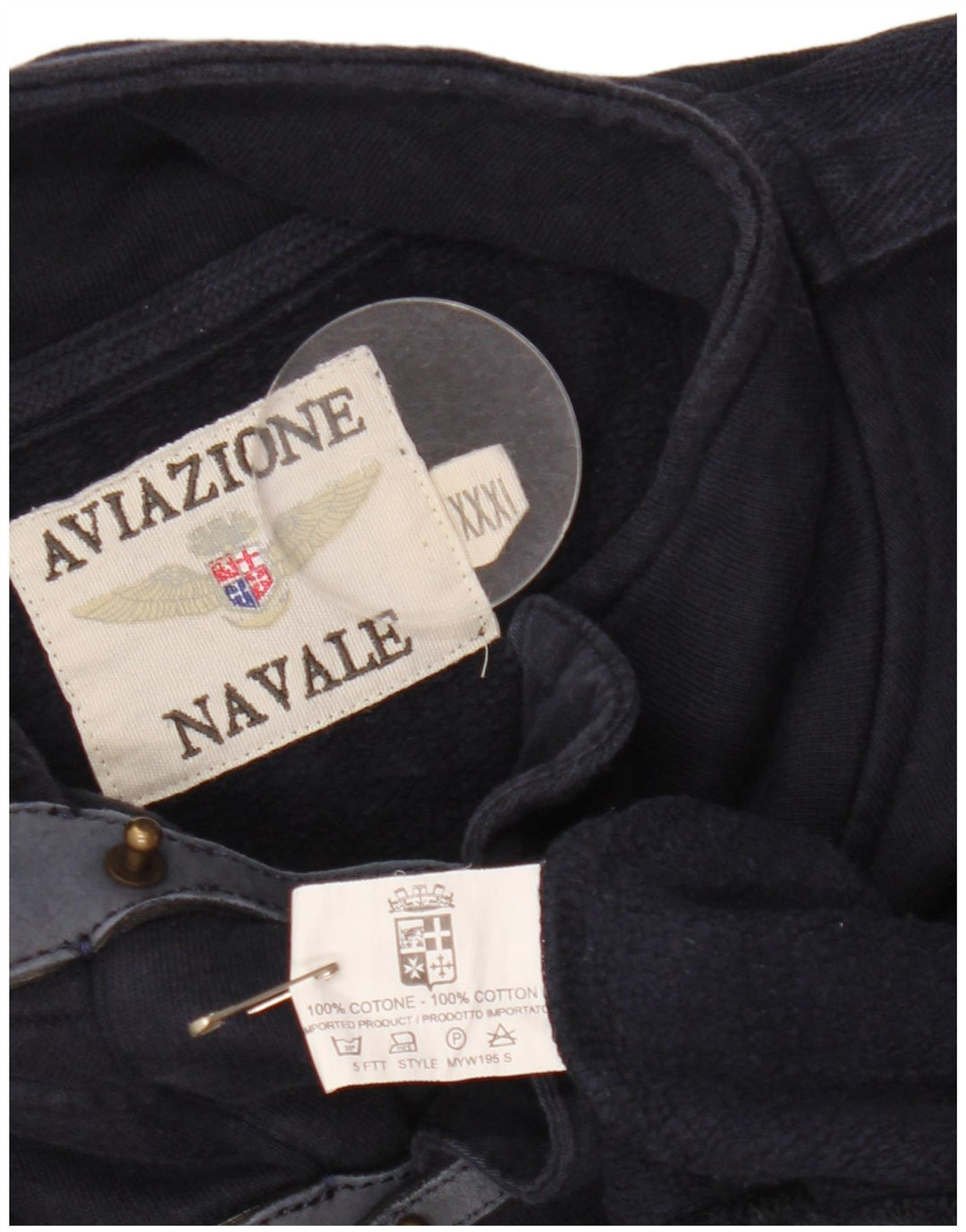 Aviazione Navale - Sudadera con cuello y botones para hombre, talla 3XL, color azul marino