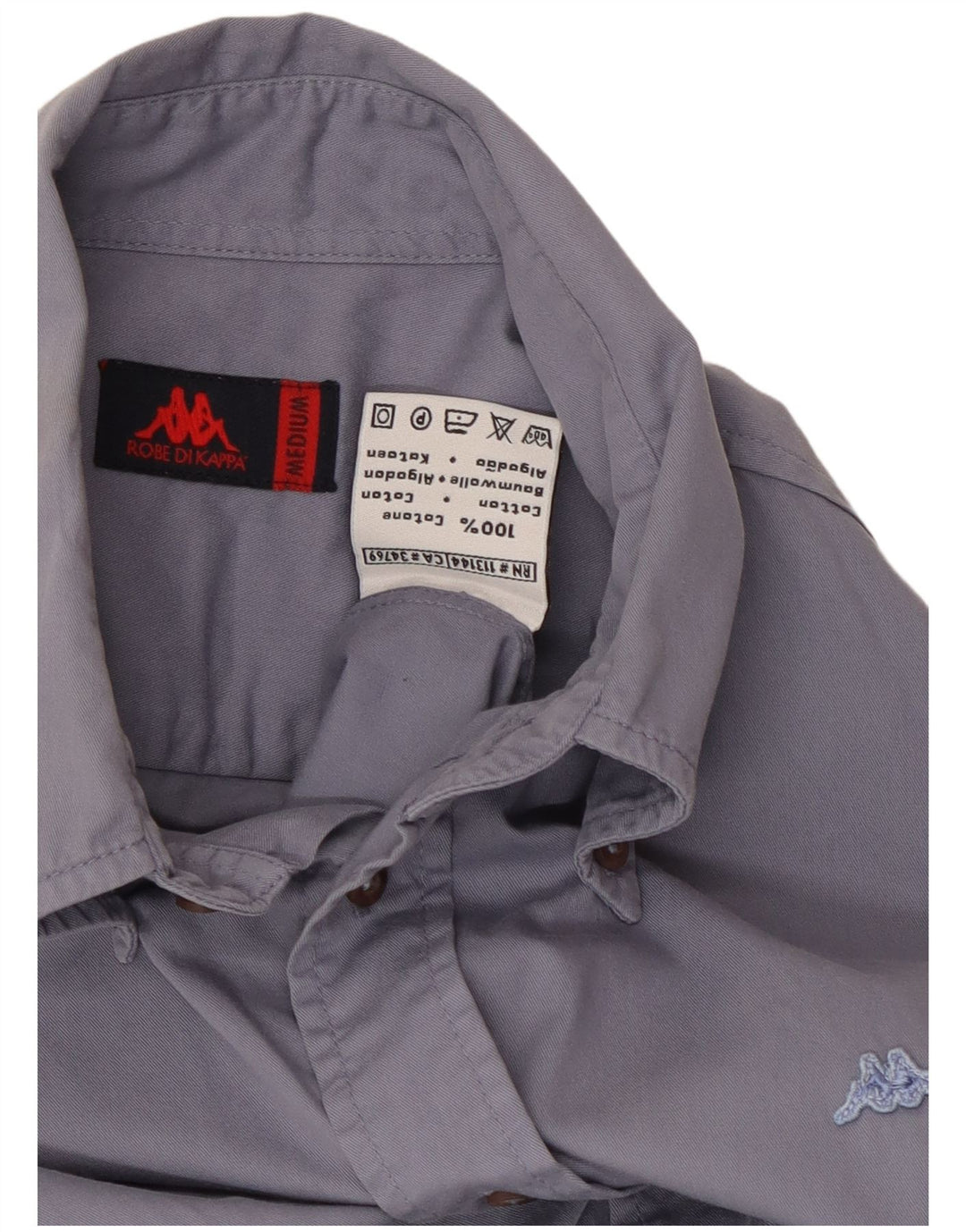 Camisa Kappa Hombre Algodón Azul Medio