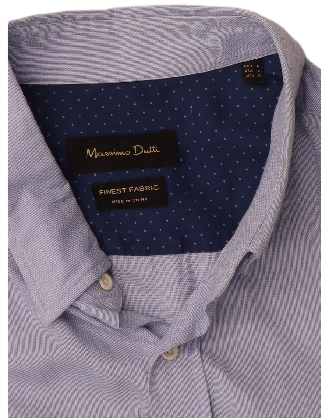 Camisa Massimo Dutti Hombre Large Azul Algodón