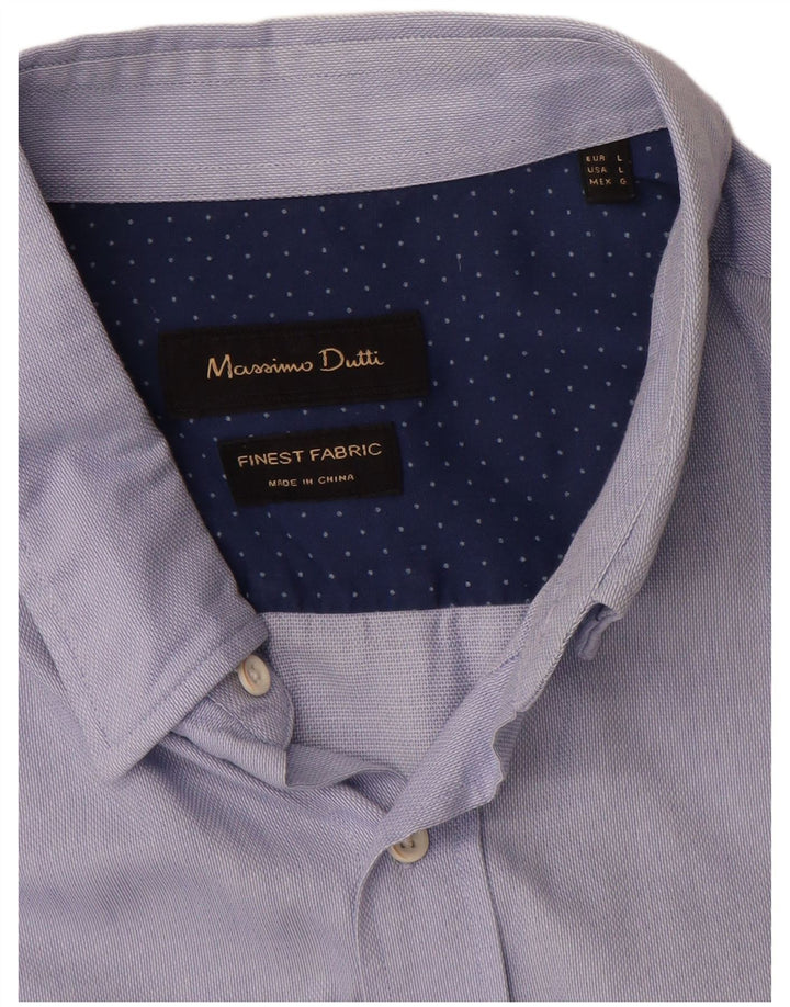 Camisa Massimo Dutti Hombre Large Azul Algodón