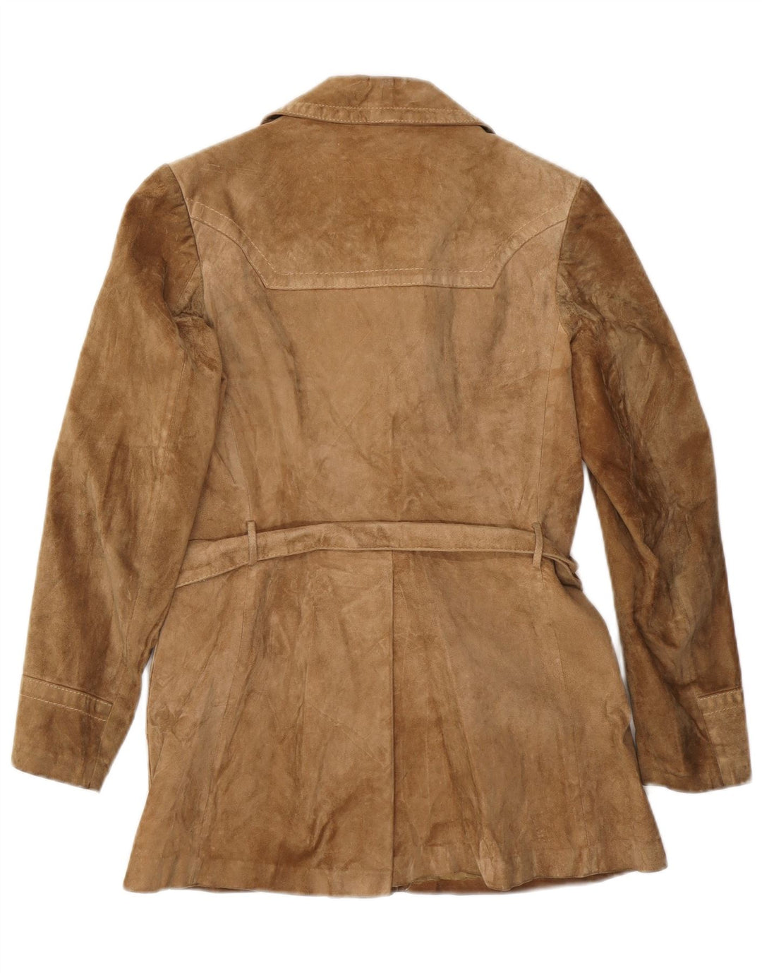VINTAGE Chaqueta de ante para mujer IT 46 Cuero beige grande