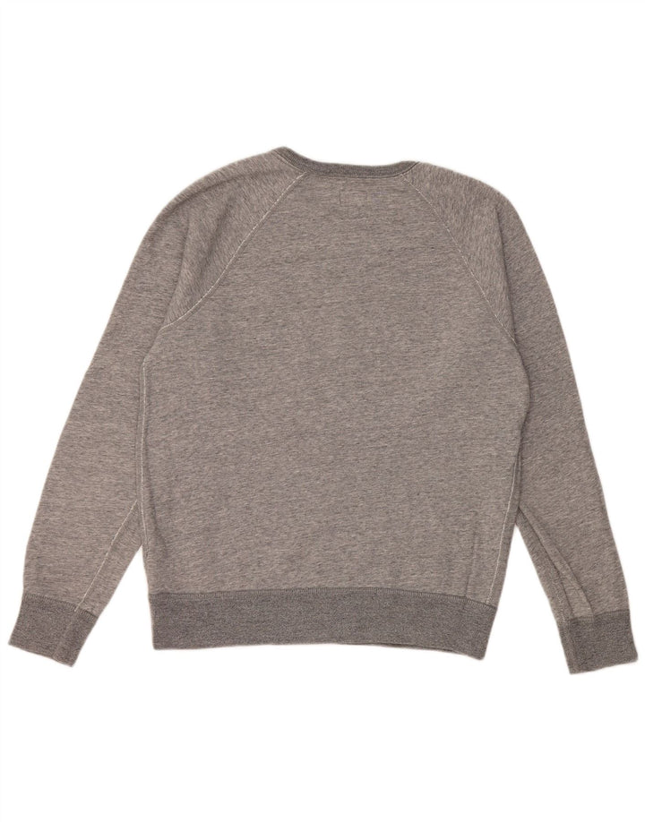 J. CREW Sudadera extragrande para mujer, talla 10, algodón gris pequeño