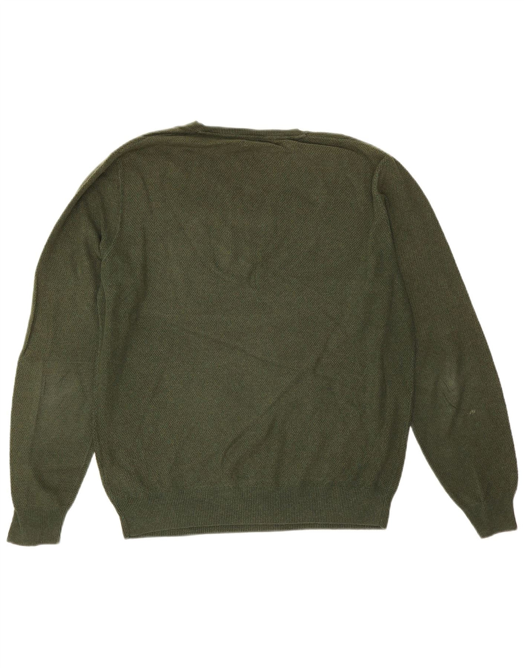 Massimo Dutti Jersey Cuello Pico Hombre Large Verde Algodón
