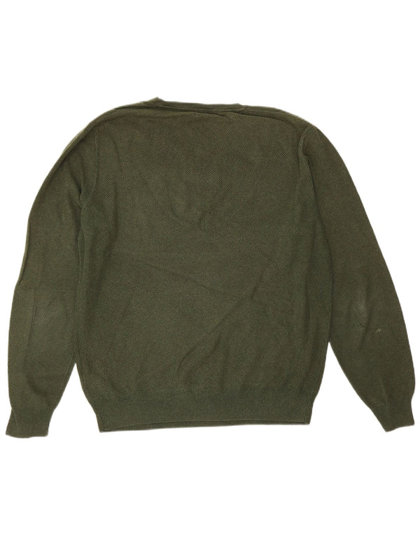 Massimo Dutti Jersey Cuello Pico Hombre Large Verde Algodón