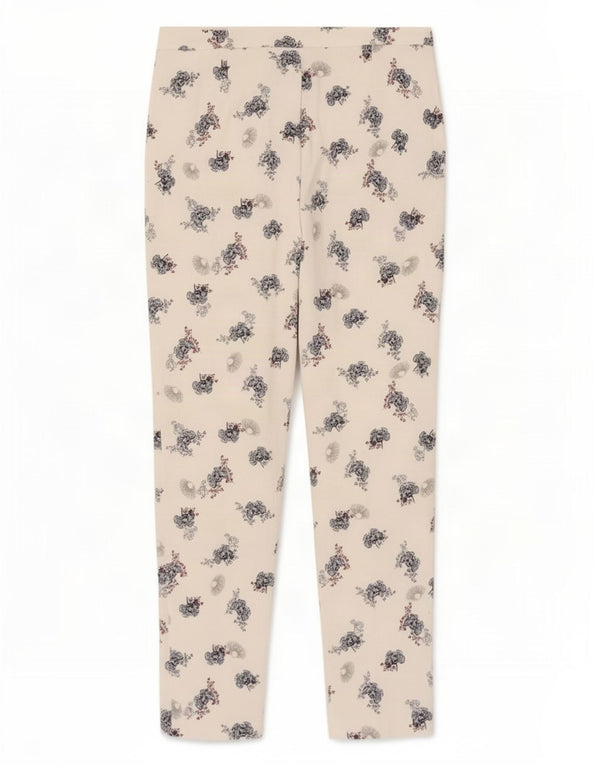 Marks & Spencer Pantalones Chinos para Mujer UK 12 Medium W32 L28 Blanco Floral