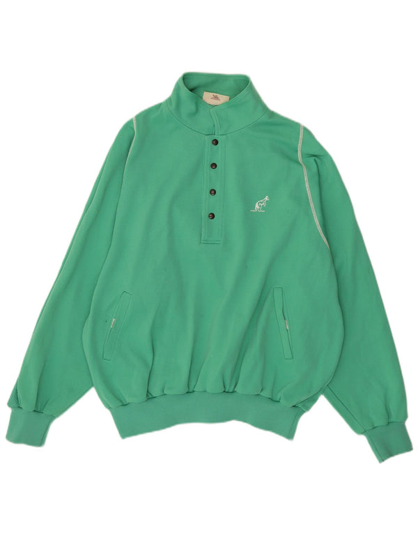 AUSTRALIAN L'ALPINA Mens Polo Neck Sweatshirt Jumper IT 54 XL Green Cotton