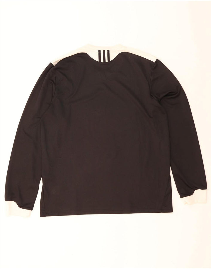 Adidas Mens Climalite Top Manga Larga Grande Negro Colorblock Poliéster