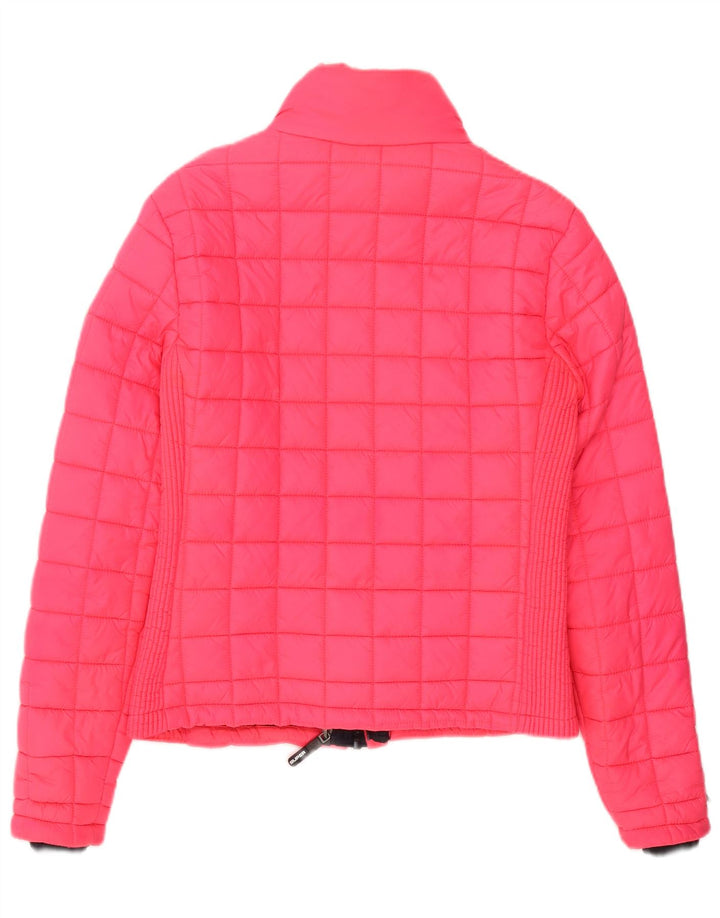 Superdry Mujer Chaqueta Acolchada Acolchada UK 44 Mediano Rosa Poliéster Deportes