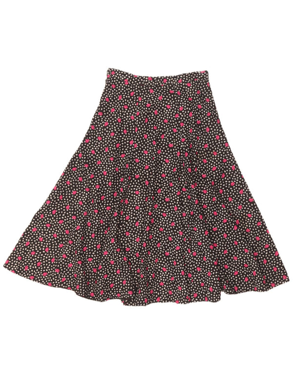 Falda acampanada vintage para mujer W25 XS negro floral