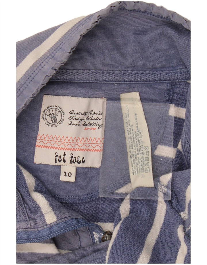 FAT FACE Sudadera extragrande para mujer UK 10 Small Azul marino a rayas