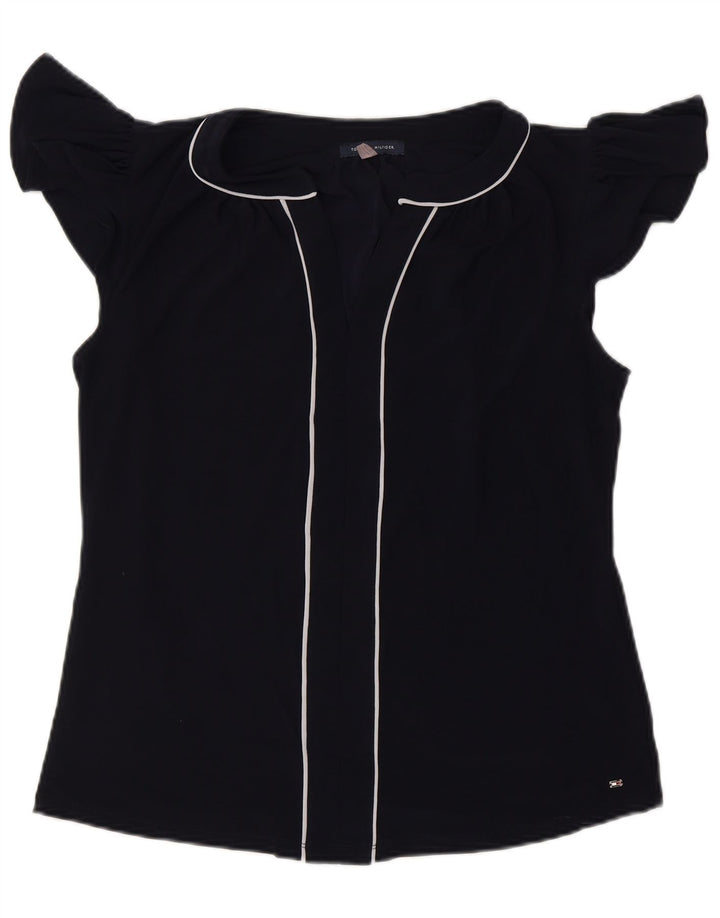 TOMMY HILFIGER Blusa para mujer Top UK 44 Medio Azul marino Poliéster