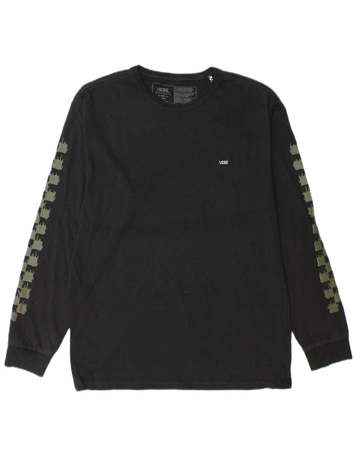 Vans Hombre Classic Fit Graphic Top Manga Larga Algodón Geométrico Negro Mediano
