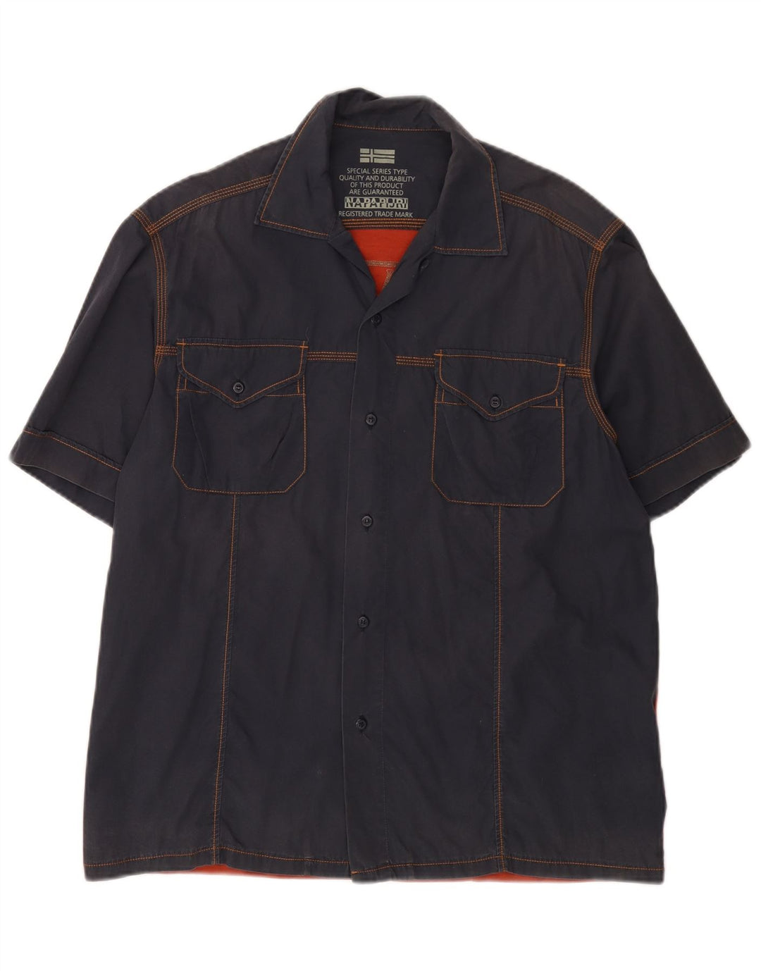 NAPAPIJRI Camisa estampada de manga corta para hombre Azul marino medio Floral