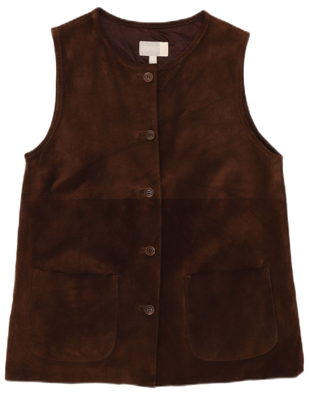 Esprit Chaleco de ante para mujer UK 44 Cuero marrón medio