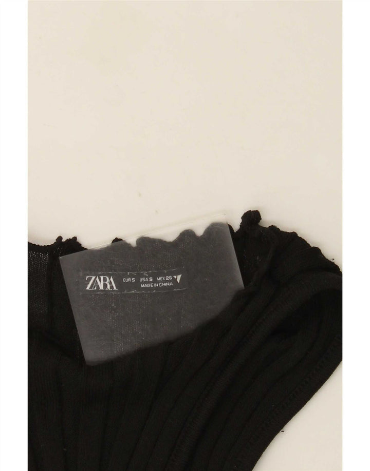 Zara Mujer Chaleco Top UK 8 Small Negro