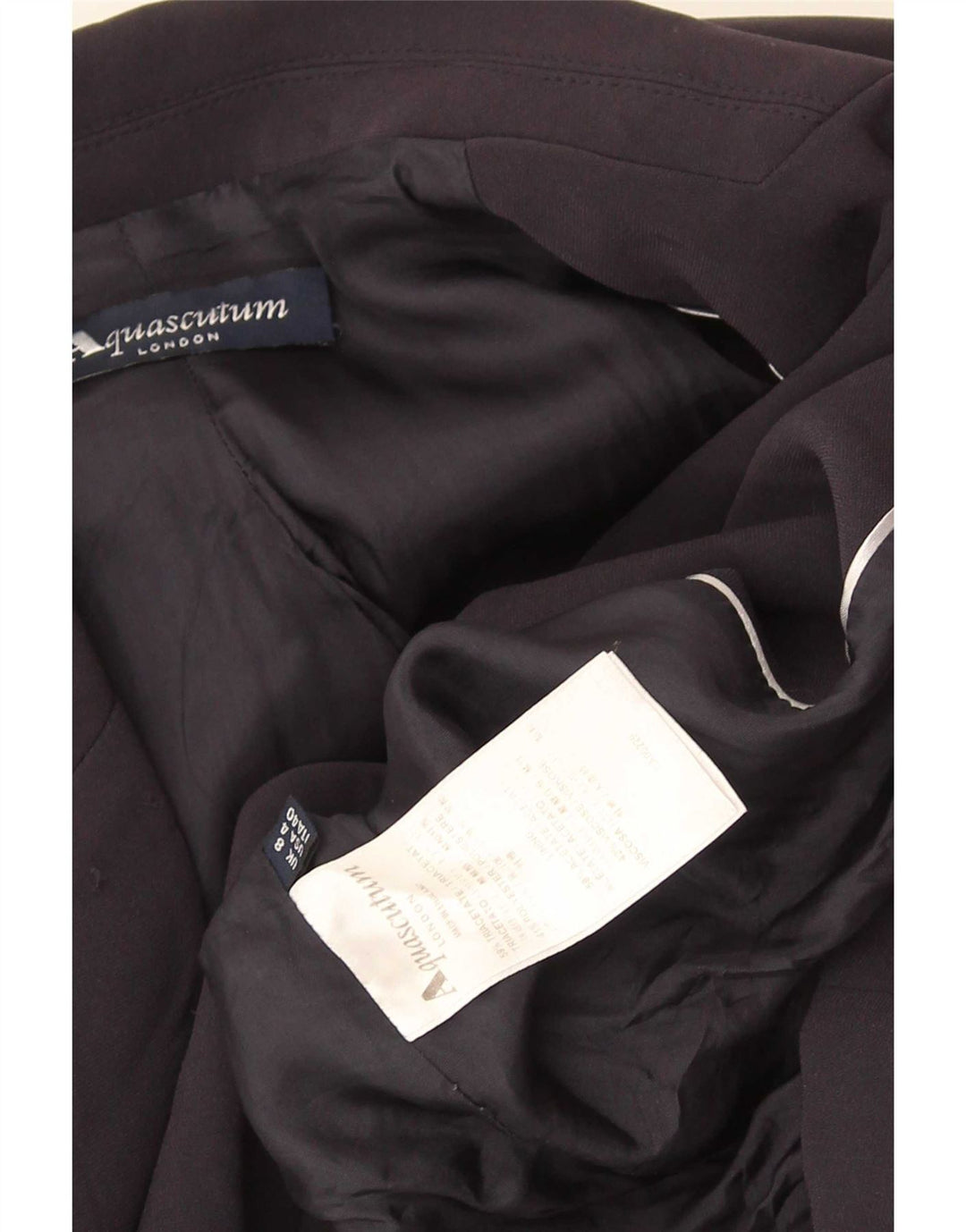 Aquascutum Chaqueta Blazer de 2 Botones para Mujer UK 8 Small Acetato Azul Marino