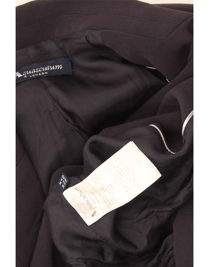 Aquascutum Chaqueta Blazer de 2 Botones para Mujer UK 8 Small Acetato Azul Marino