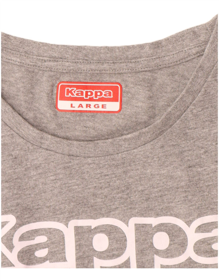 KAPPA Camiseta gráfica para mujer Top UK 14 Large Grey