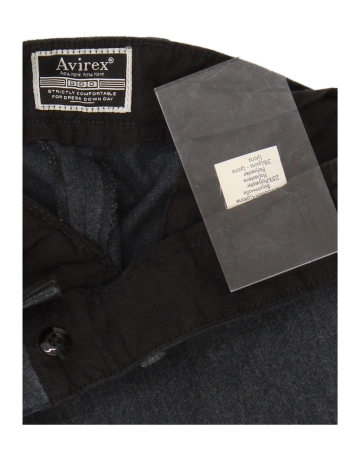 AVIREX Pantalón de traje recto para hombre W33 L35 Algodón gris