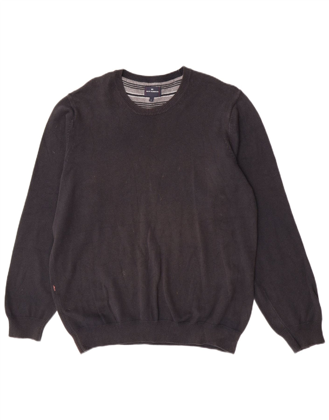 Marks & Spencer Jersey de cuello redondo azul Harbor para hombre, talla grande, azul marino