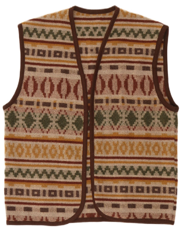 Chaleco vintage para hombre grande marrón geométrico