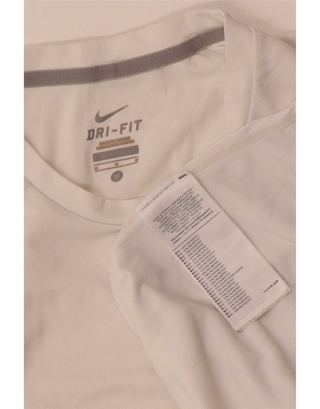 Camiseta Nike Dri Fit para hombre Top poliéster blanco mediano