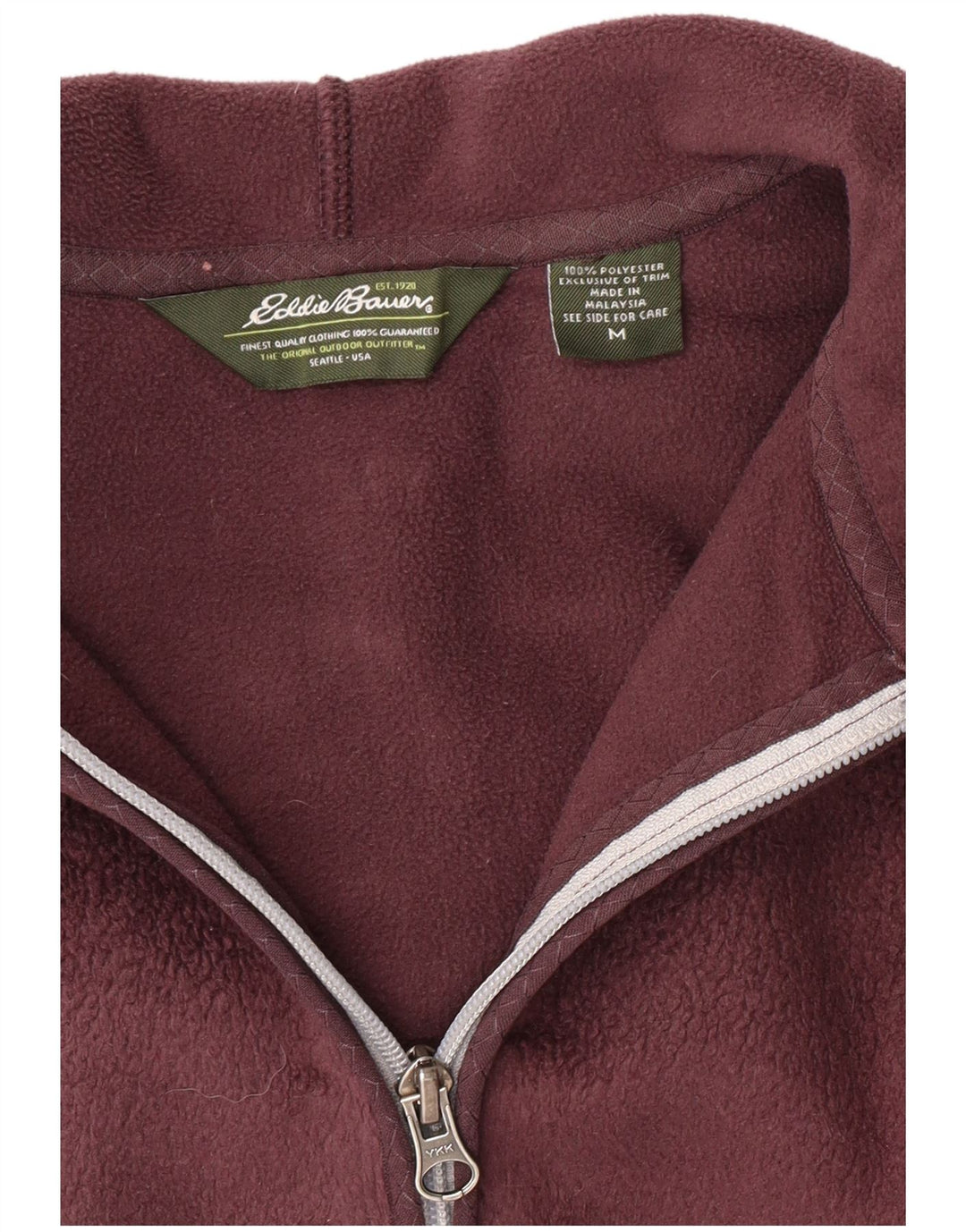 EDDIE BAUER Chaqueta polar con capucha para mujer UK 14 Poliéster burdeos medio