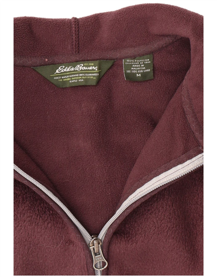 EDDIE BAUER Chaqueta polar con capucha para mujer UK 14 Poliéster burdeos medio