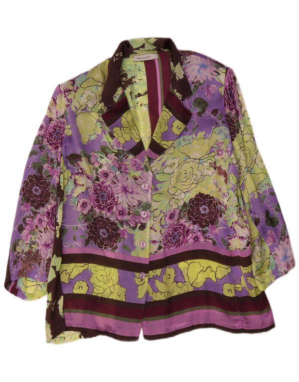 Piero Moretti Blusa de manga 3/4 para mujer IT 54 3XL Multicolor Floral