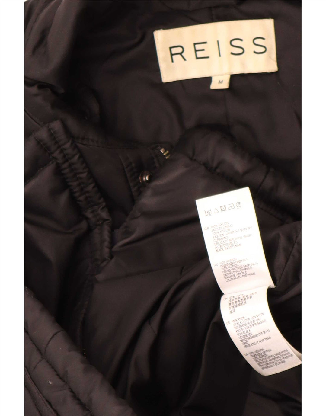 Chaqueta acolchada Reiss para hombre UK 38 Medium Black Nylon